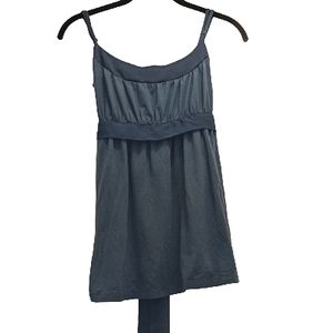 Donating Soon! DKNY Blue Babydoll Spaghetti Strap Top Size Large with Tie Back